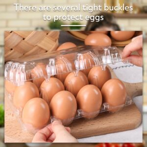 LOVEINUSA 60PCS Clear Egg Cartons, Egg Cartons Cheap Bulk Plastic Egg Holders for Home Ranch Chicken Farm Market Display 12-cavity