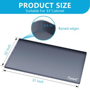 Furneet Under Sink Mat for Kitchen Waterproof, 31" x 22" Silicone Under Sink Liner, Under Sink Cabinet Organizers and Storage, Kitchen Sink and Cabinet Protector, Under Sink Tray for Bathroom(Grey)