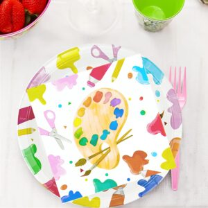 NAIWOXI Art Paint Party Supplies Tableware - Paint Art Party Decorations Dinnerware, Plates, Napkins, Cups, Cutlery, Art Painting Themed Party Supplies For Birthday Baby Shower | Serves 24