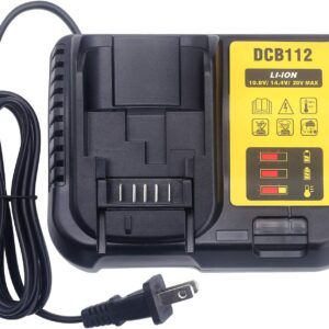 Qbmel DCB112 Rapid Charger Compatible with de-Walt 12V-20V MAX Lithium Battery Charger