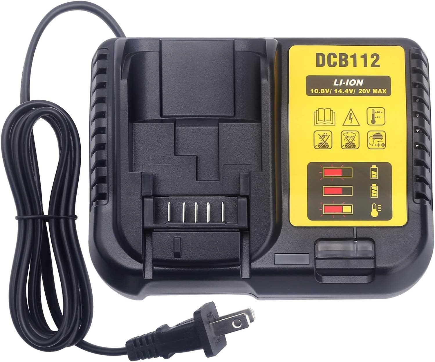 Qbmel DCB112 Rapid Charger Compatible with de-Walt 12V-20V MAX Lithium Battery Charger