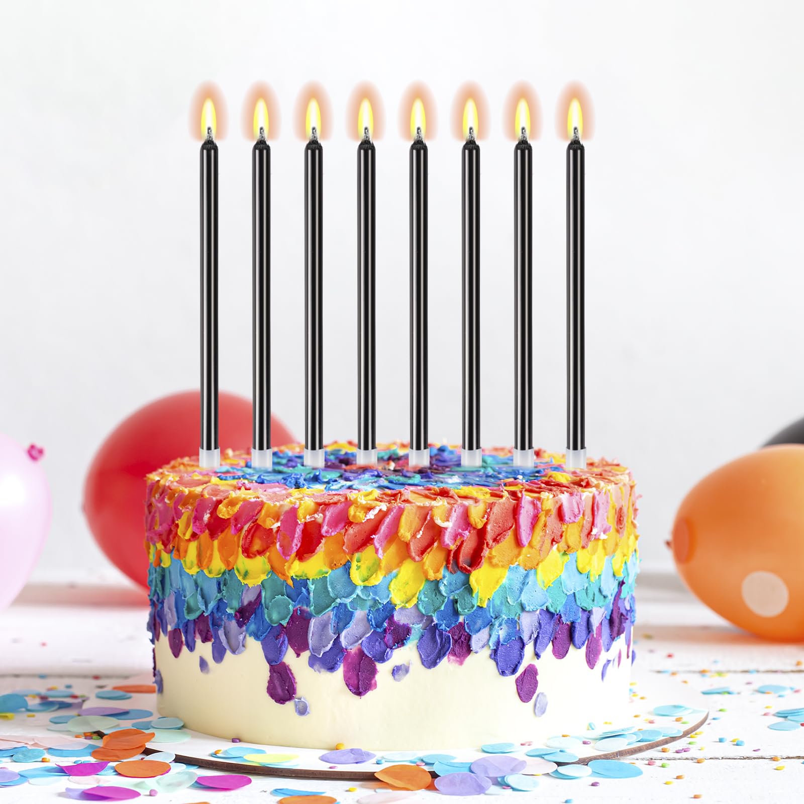 BEAN LIEVE 30-Count Black Long Thin Birthday Candles, Cake Candles, Birthday Parties, Wedding Decorations, Party Candles, Cake Decorations