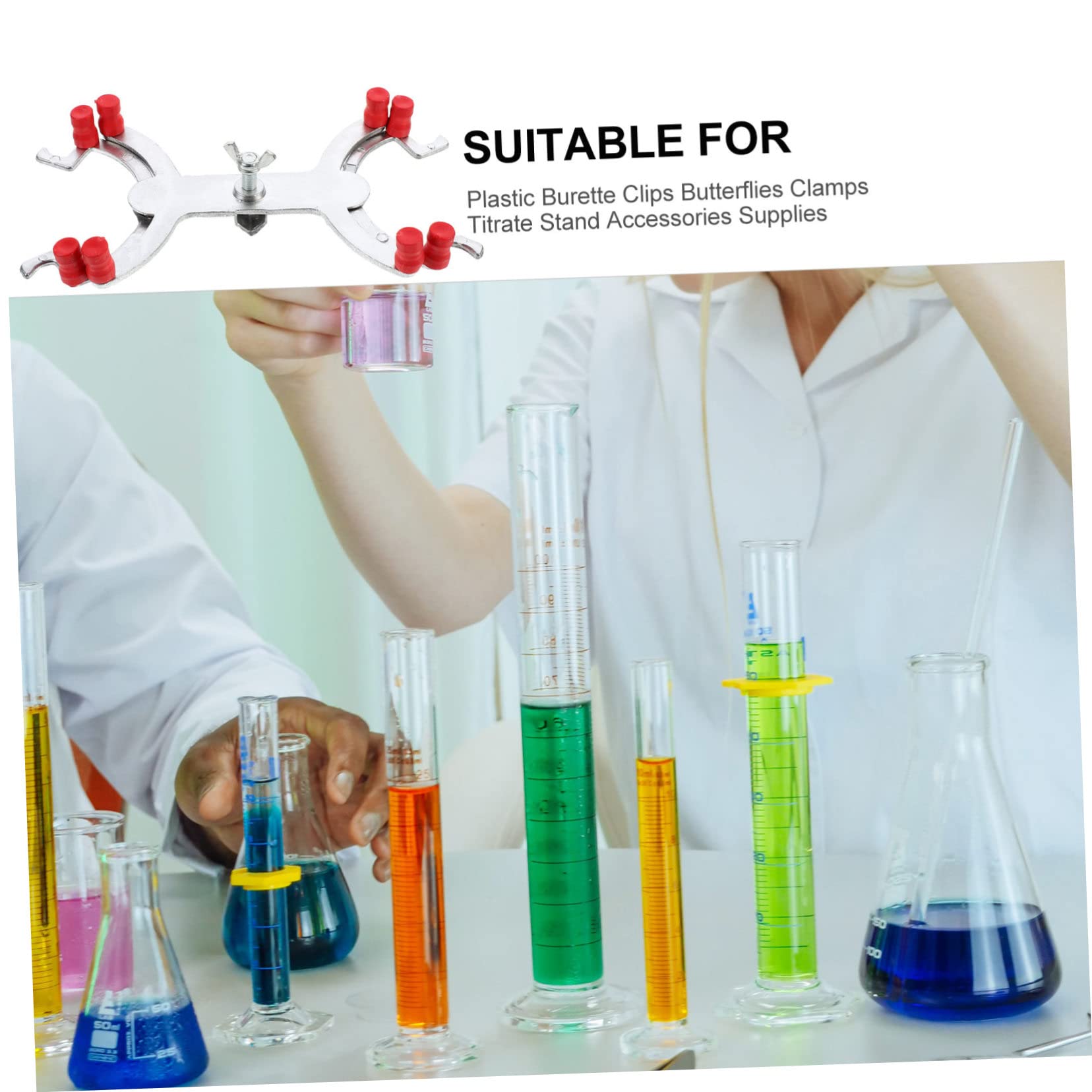 BUGUUYO Aluminum Clip Titration Clamp for Laboratory Experiments Fixing Accessory for Securely Holding Burettes and Test Tubes in Scientific Settings