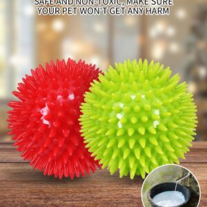 Pweituoet 3.5” Spike Dog Balls with Squeaky, Thicker and Durable, 2 Pack Dog Chew Toys Clean Teeth Training for Puppy Small Medium Large Dogs, Dog Ball Toys for Aggressive Chewers