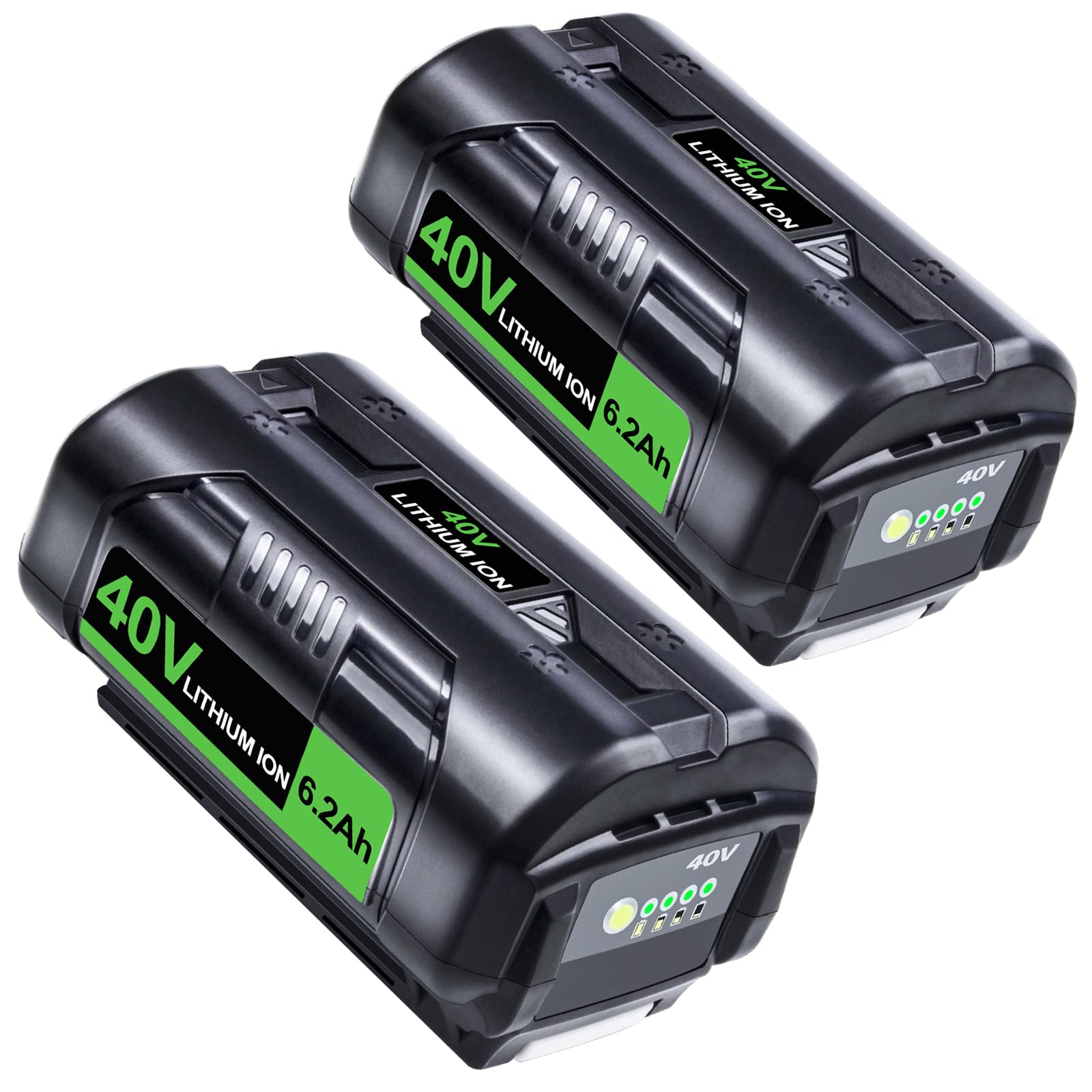 FSKE 2Pack 6.2Ah 40V Battery Replacement for Ryobi 40V Battery OP4050 OP4040 OP40601, Compatible with All Ryobi 40V Cordless Power Tools