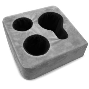 Couch Cup Holder Pillow, Nisdoing Couch Cup Holder Tray! Keep Your Drinks Hand Side and KeepTemp, Prevent Spills and Use Anywhere. Cup Holder for Couch, Bed, Man Cave, Car, Park, Beach. Grey