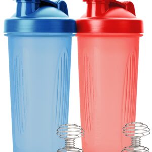 Mr. Pen- Shaker Bottles for Protein Mixes, 28 oz, 2 Pack, Red and Blue, Protein Shaker Bottle with Wire Whisk Ball, Shaker Cup, Mixer Bottle, Protein Shake Bottles, Protein Shake Bottle