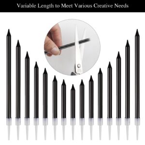 BEAN LIEVE 30-Count Black Long Thin Birthday Candles, Cake Candles, Birthday Parties, Wedding Decorations, Party Candles, Cake Decorations