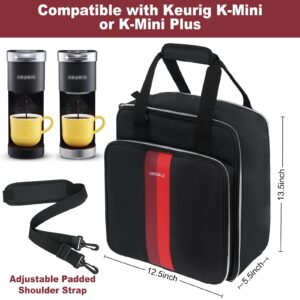 LEFOR·Z Coffee Maker Travel Bag Compatible with Keurig K-Mini,Single Serve Coffee Brewer Carrying Case Compatible for K-Mini Plus with Multiple Pockets for K-Cup Pods(Bag Only)