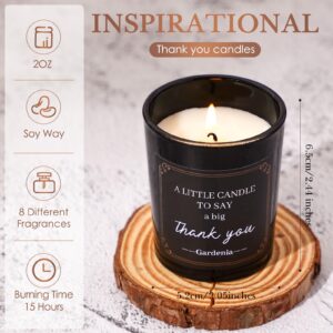 MTLEE 8 Pcs Employee Teacher Appreciation Gifts Scented Candles Gift Set Inspirational Soy Wax Jar Candle for Employee Teachers Presents Thank You Gift for Coworker Women Men, 8 Fragrances (Thank You)