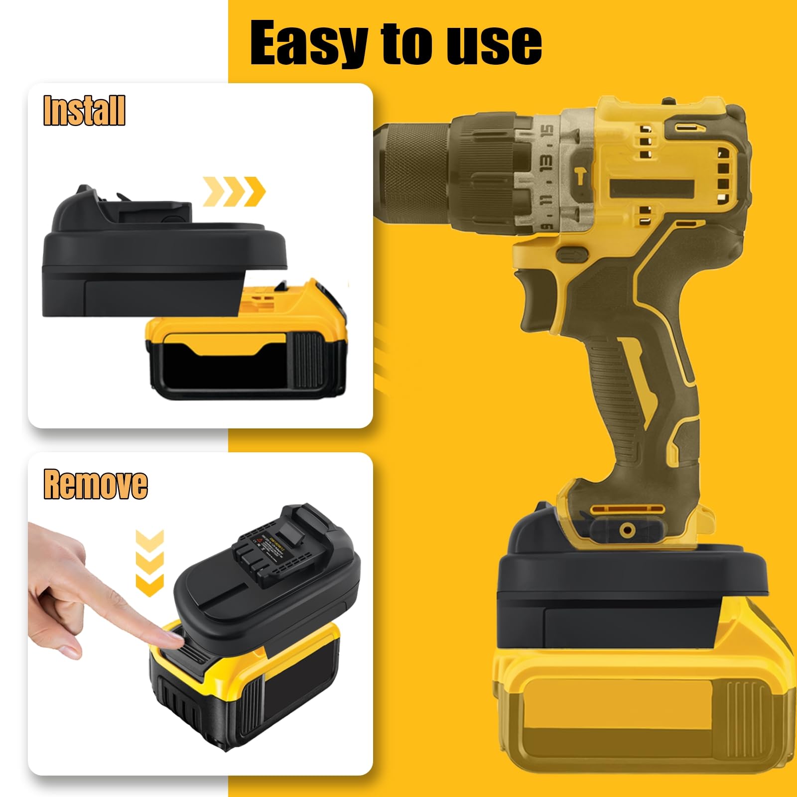 for DeWalt 20V Battery Adapter to 12V, Convert for DeWalt 20V 60V Battery to 12V Battery Replacement, Work for DeWalt 12V Cordless Tools Below 120W (Only DM18DW12 Adapter Included)