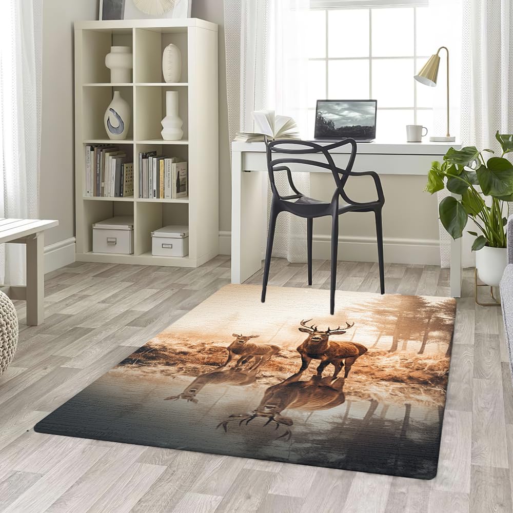 SATIGI Deer Area Rug, Deer Rugs Soft Machine Washable, Deer Animal Print Rug for Hunters Adults, Deer Rug for Kitchen Bathroom Living Room (Deer Style 01)