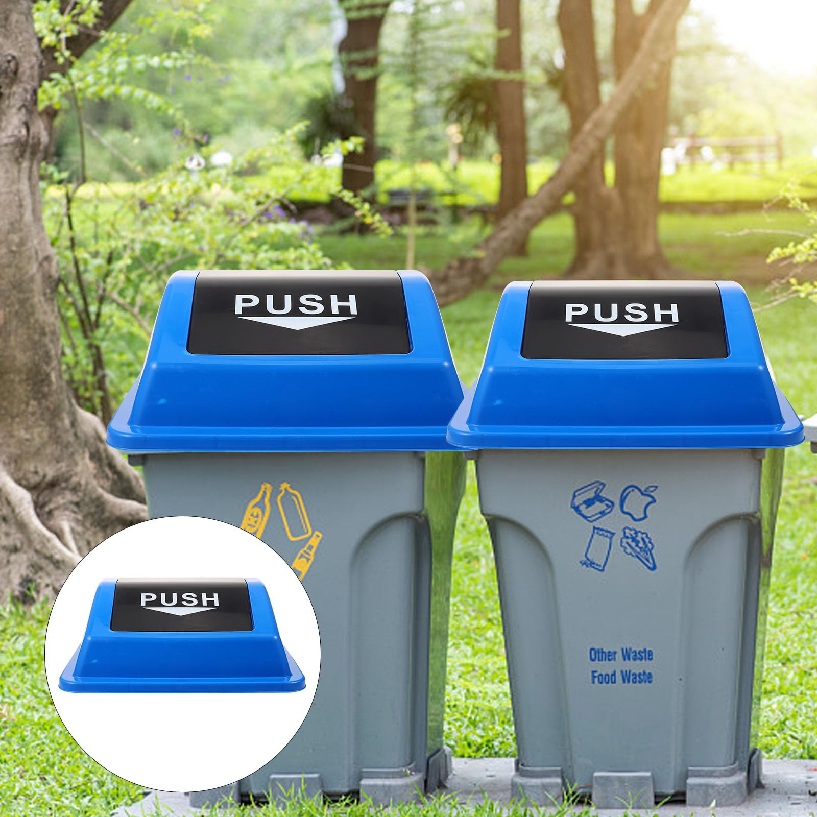 MAGICLULU Trash Can Lid Plastic Garbage Can Lid Rectangle Garbage Can Cover Lid for Waste Bin Large Waste Bin Lid