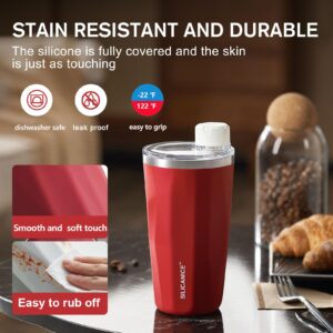 SILICANICE White 20 oz Tumblers With Straw And Lid,Dishwasher Safe Travel Coffee Mug,Stainless Steel Vacuum Insulated Iced Hot Cup,beach No Spill Proof Women Water Bottle Drink For Adults Durable