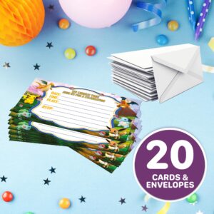 Set of 20 Anime -Themed Happy Birthday Invitation Cards & Envelopes - Lightweight (240g), Postcard Style Invites for the Perfect Party Pack