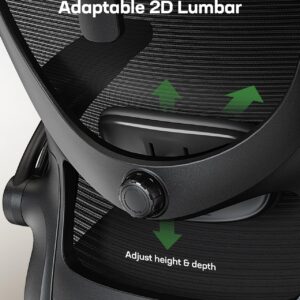 Marsail Ergonomic Office Chair: Office Computer Desk Chair with High Back Mesh and Adjustable Lumbar Support Rolling Work Swivel Task Chairs with Wheel 3D Armrests and Headrest