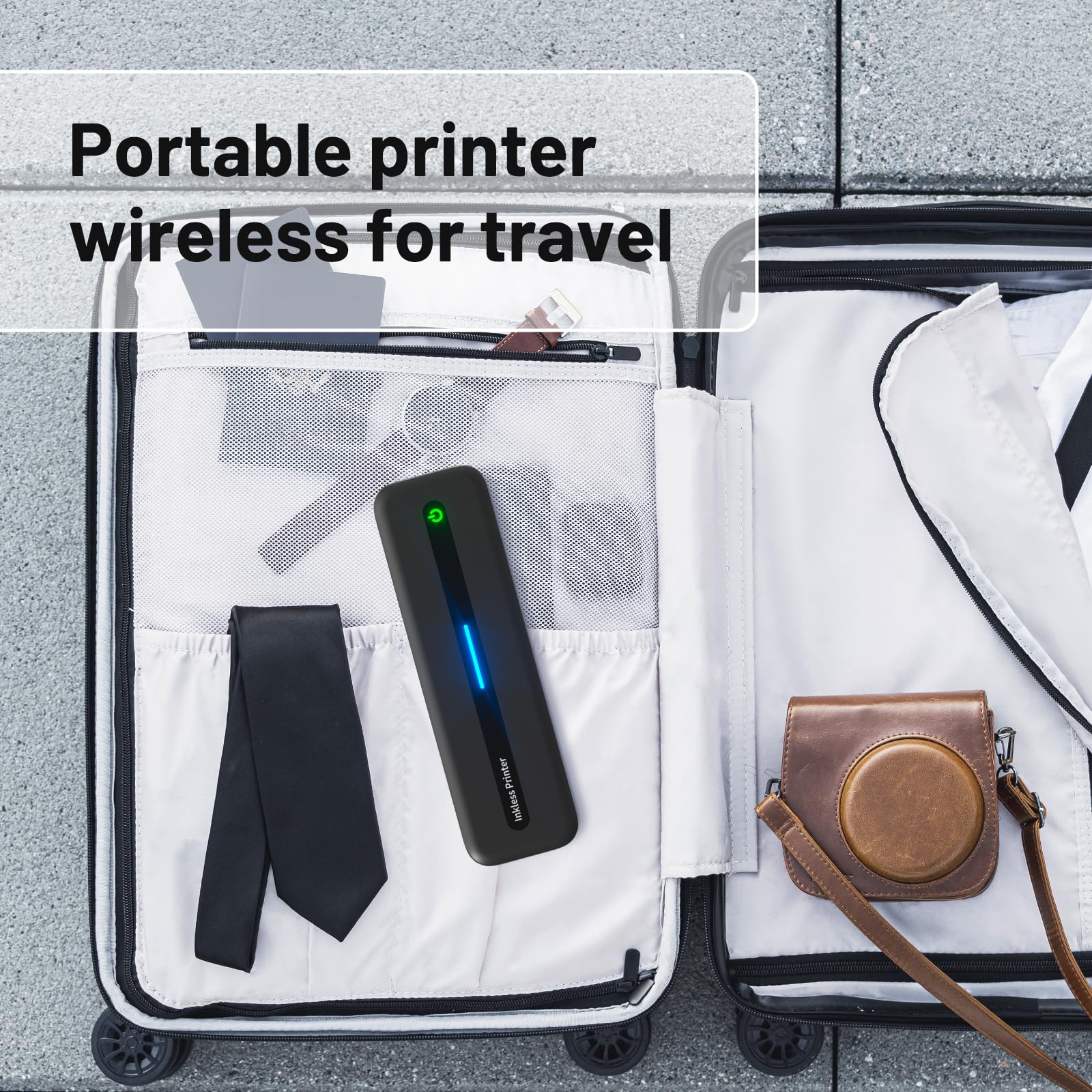 Portable Printer Wireless for Travel,M832 Bluetooth Printer Support 8.5" X 11" US Letter, Inkless Thermal Compact Printer Compatible with Android and iOS Phone & Laptop