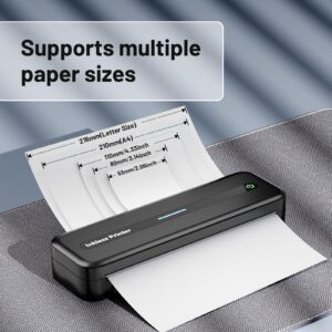 Portable Printer Wireless for Travel,M832 Bluetooth Printer Support 8.5" X 11" US Letter, Inkless Thermal Compact Printer Compatible with Android and iOS Phone & Laptop