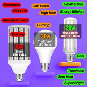 Big 1.77x 5.9 inch E26 LED Corn Light Bulb 200W Equivalent 3000 lm 6000K Cool Daylight Bright,20W E27 Medium Base Non-dimmable Candelabra Ceiling Fan Corn Lighting for Home Garage Warehouse,4Pack