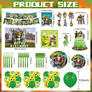 161PCS Birthday Party Supplies - Movie Theme Cupcake Toppers Party Decorations for Kids Fans - Serves 12 Guests with Banner, Tablecloths, Background Cloths, Balloons, Hanging Swirl, Plates, Napkins