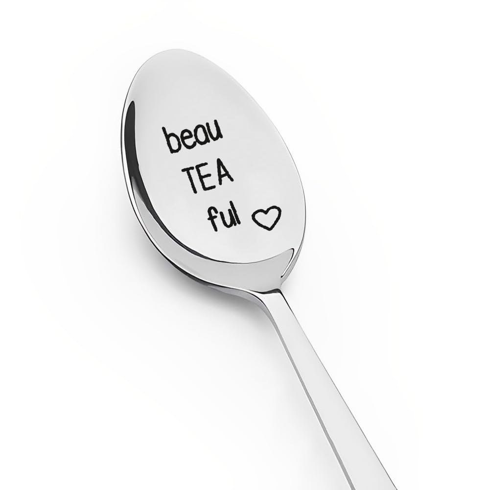 Tea Lover Gifts for Women Girls Tea Spoons for Tea Drinker Gifts for Women Christmas Gifts for Mom Grandma Gifts Birthday Gifts for Girlfriend Wife Teaspoons Gifts for Her