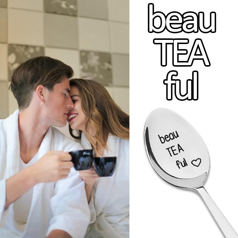 Tea Lover Gifts for Women Girls Tea Spoons for Tea Drinker Gifts for Women Christmas Gifts for Mom Grandma Gifts Birthday Gifts for Girlfriend Wife Teaspoons Gifts for Her