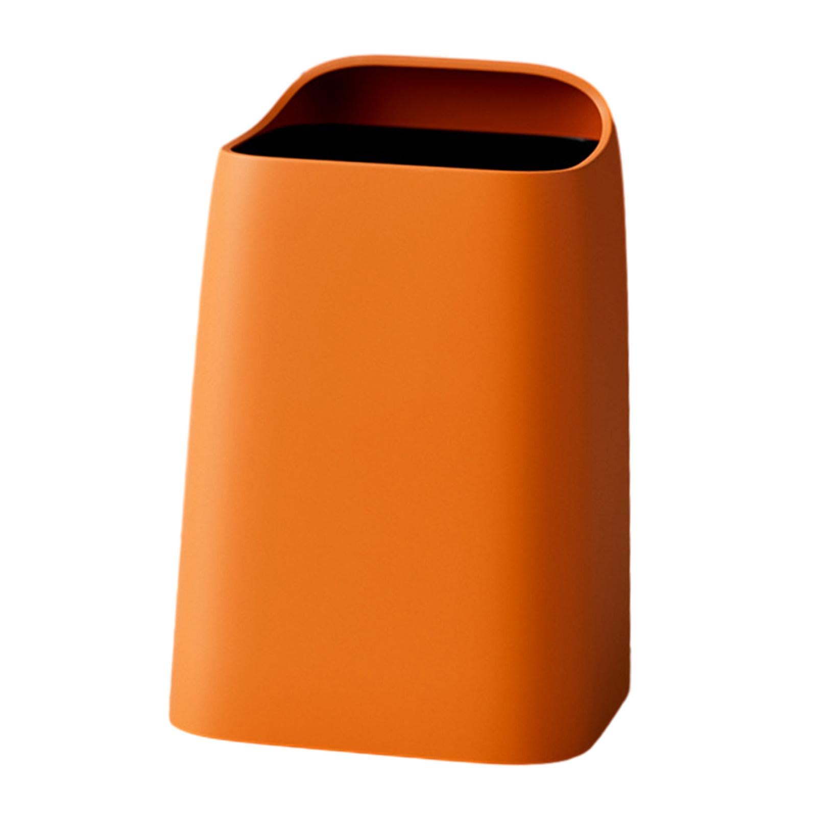 JISADER Trash Can Wastebasket Minimalist Narrow Waste Bin Garbage Can Recycle Bin for Living Room Home Indoor Dorm, Orange