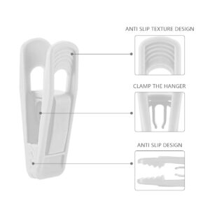 ICSTM Plastic Hanger Clips, 20 Pack Plastic Clips for Hangers, Slim-line Finger Clips Set Clothes Hanger (White)