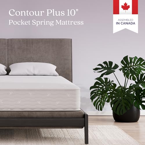 Signature Sleep Contour Plus 10-Inch Reversible Queen Mattress - Medium-Firm Support, Edge-to-Edge Comfort, Ready to Ship, Compressed and Rolled for Easy Setup