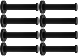 uhbyjm bath towel hooks,8 pack heavy duty wall mounted robe hook,stainless steel round coat hooks,bath towel hangers for bedroom living room bedroom kitchen(6.2 inch, matte black)