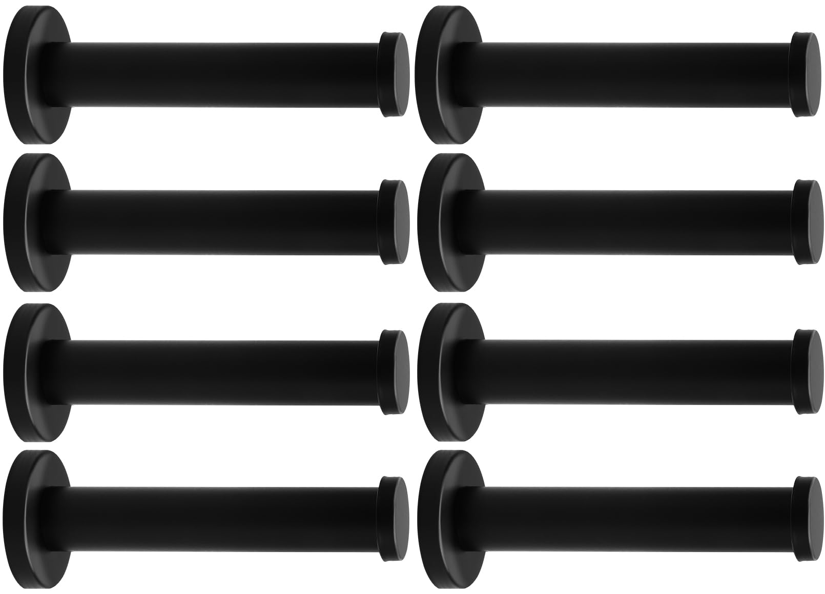 UHBYJM Bath Towel Hooks,8 Pack Heavy Duty Wall Mounted Robe Hook,Stainless Steel Round Coat Hooks,Bath Towel Hangers for Bedroom Living Room Bedroom Kitchen(6.2 Inch, Matte Black)