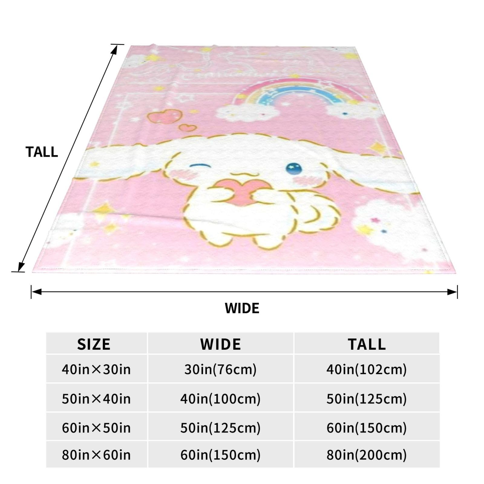 Cinnamoroll Kawaii Blanket Cute Anime Puppy Wink Throw Blanket for Girl Super Soft Flannel Bedding Set Couch Couch WPS Bed Blanket 50x40 Inch