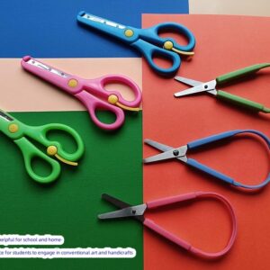 Loop Scissors for Children and Teens,Preschool Training Scissors,Children Safety Scissors,Easy-Open Squeeze Handles, For Special Needs (6-Pack)