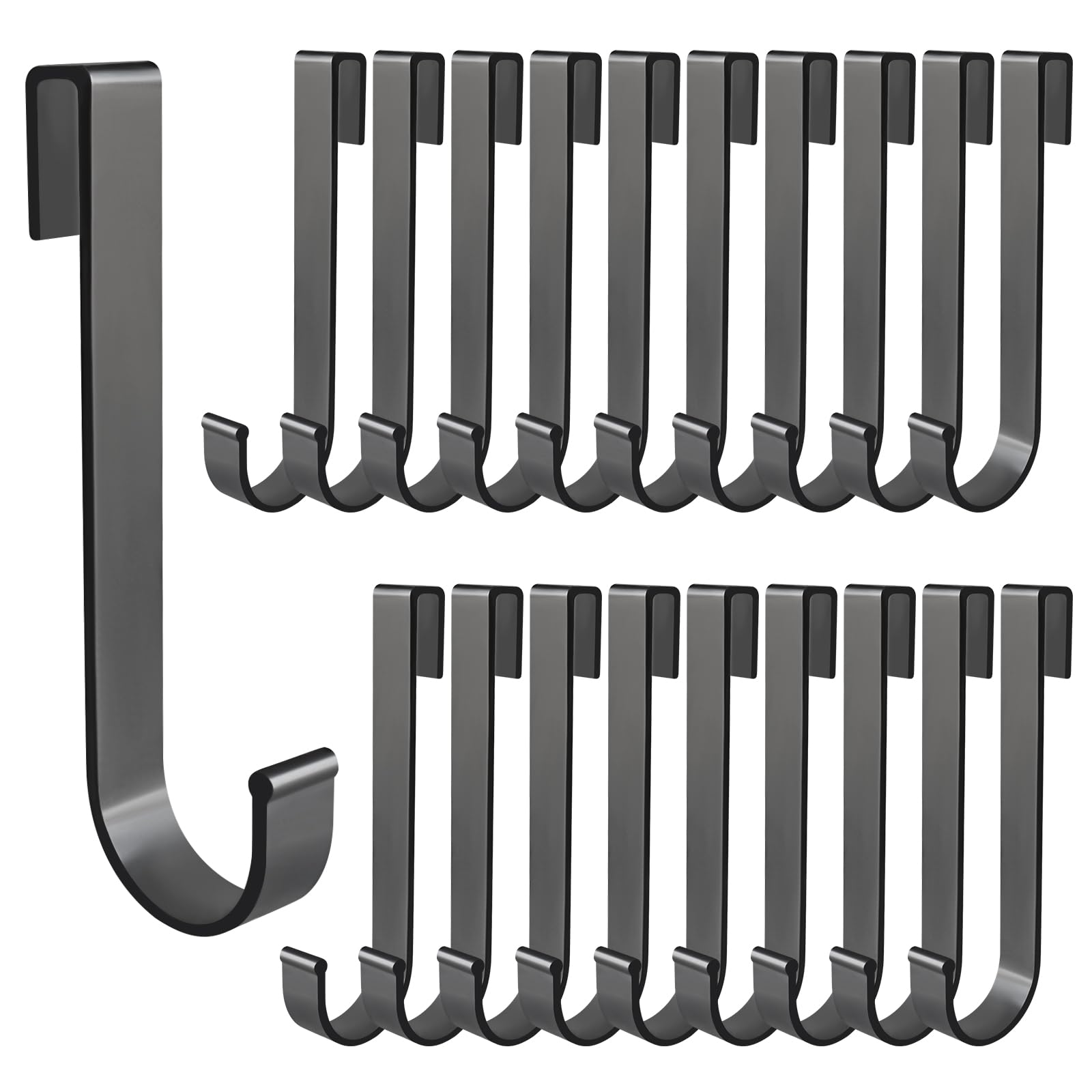 UVKDEENK 20 pcs J Grid Wall Picture Hooks, Hanging Sink Grid Hooks, Pot Racks Aluminum Hooks for Retail, Displaying Photos, Art Exhibits, Paintings, Convenience Stores(Black)