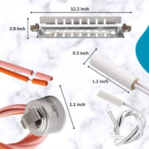 JACS WR51X10055 Refrigerator Defrost Heater Kit with WR50X10068 Thermostat and WR55X10025 Sensor - Compatible with GE Hotpoint Models