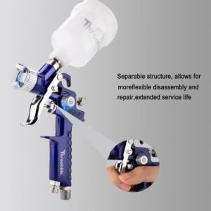 Throohills General Purpose Touch Up Spray Gun Air Paint Sprayer with 0.8mm Nozzle 125cc Cup and 6Pcs Paint Strainers