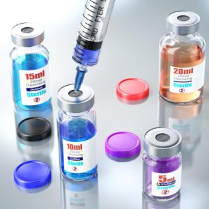 5ml Sterile Empty Vial,Sterile Glass Vials, with Self-Healing Injection Port and Flip Top Cap, Sterile Package 10PCS by ZHANXUBIO (5ml,10)