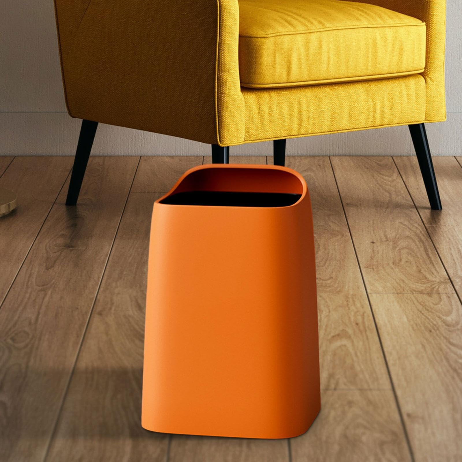 JISADER Trash Can Wastebasket Minimalist Narrow Waste Bin Garbage Can Recycle Bin for Living Room Home Indoor Dorm, Orange