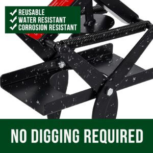 Garsum EasySet Mole Trap, Black Scissor Trap for Lawns, Reusable Quick and Clean Kill Vole Trap, 1 Set