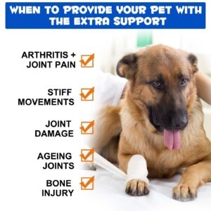 Dog Joint Aid & Relief Supplement with Chondroitin & Glucosamine HCl – Relieves Joint Pain & Reduces Inflammation for Senior Dogs, Active Adults & Puppies