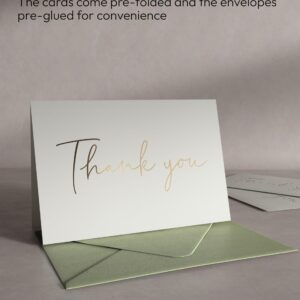 Thank You Cards With Envelopes - Thank You Notes With Envelopes Set of 100 - Wedding Thank You Cards With Envelopes Bulk - Baby Shower Thank You Cards With Envelopes - Blank Thank You Cards Bulk - 4x6