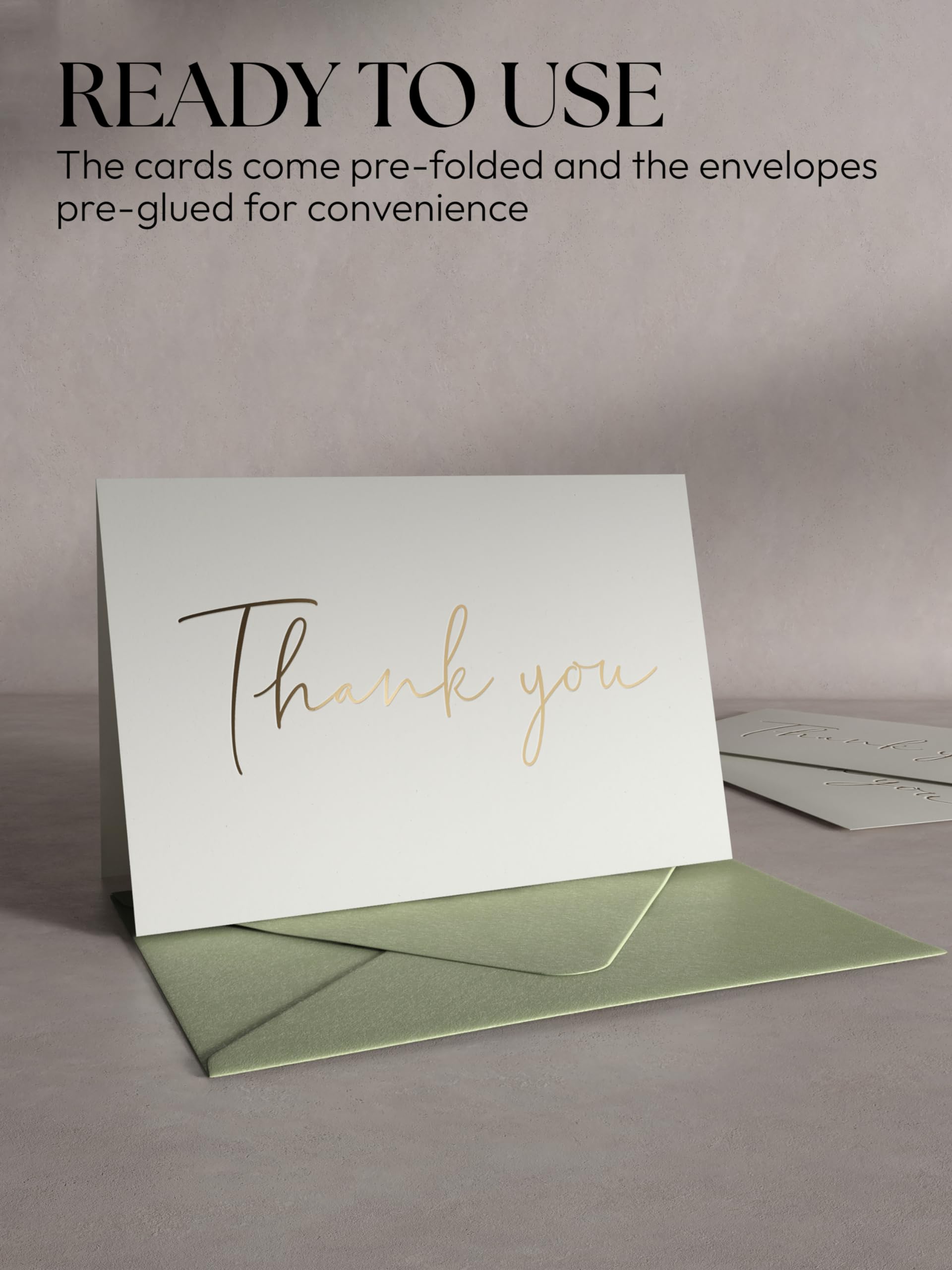 Thank You Cards With Envelopes - Thank You Notes With Envelopes Set of 100 - Wedding Thank You Cards With Envelopes Bulk - Baby Shower Thank You Cards With Envelopes - Blank Thank You Cards Bulk - 4x6