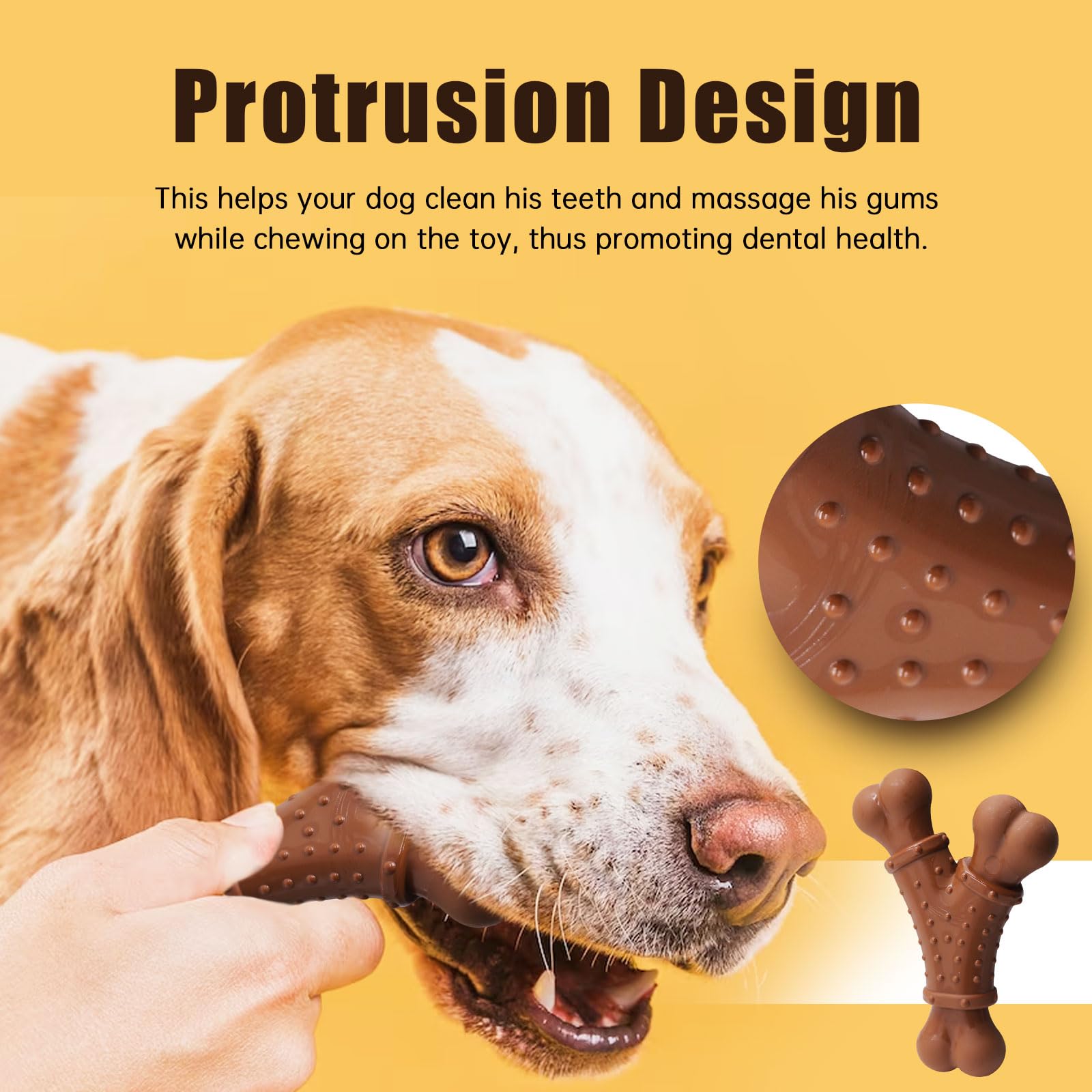 Peanut Butter Flavored Nylon Dog Bone- Indestructible Chew Toy for Aggressive Chewers, Puppy Teething & Dental Hygiene - Small Dog Toys to Keep Them Busy, Indestructible Dog Toy, Best Dog Toys