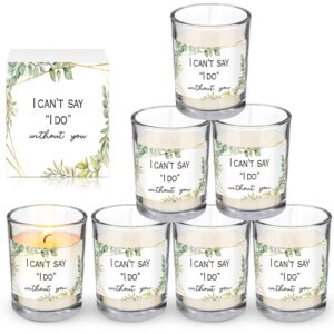 threlaco 6 pcs bridesmaid proposal gifts i can't say i do without you candles bridesmaid gifts natural soy wax candles with boxes for bridesmaid best friends wedding gifts (eucalyptus leaf)