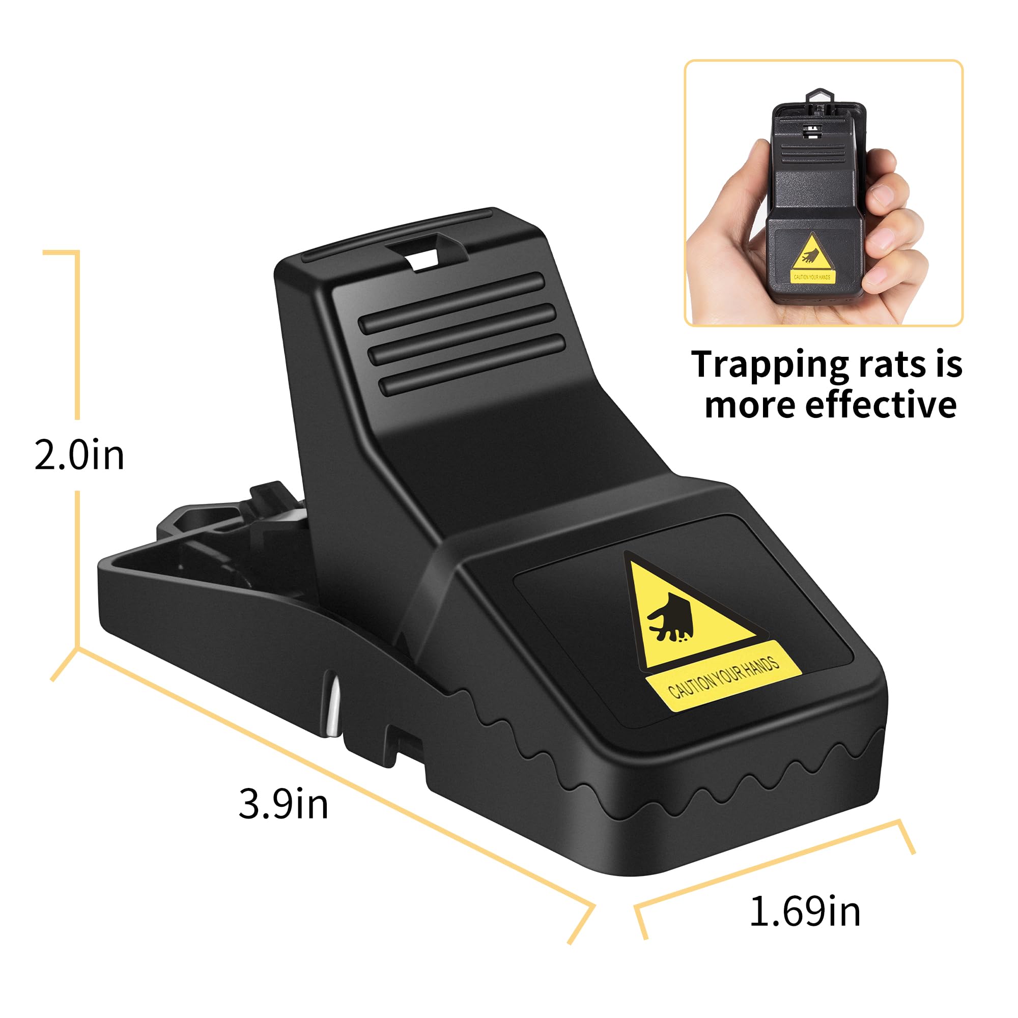 Briteen Mouse Traps Indoor Outdoor - 6 Pack Plastic Mouse Rat Trap for Home - Killer Plastic Mouse Catcher for Hotel, Hospital, School, Restaurant and Kitchen - Snap Traps for Mice, MK-06