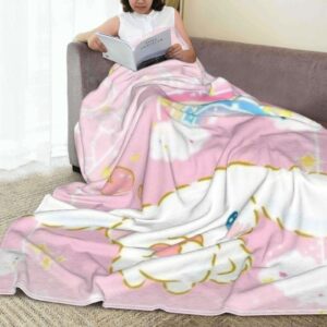 Cinnamoroll Kawaii Blanket Cute Anime Puppy Wink Throw Blanket for Girl Super Soft Flannel Bedding Set Couch Couch WPS Bed Blanket 50x40 Inch