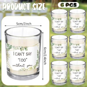 Threlaco 6 Pcs Bridesmaid Proposal Gifts I Can't Say I Do Without You Candles Bridesmaid Gifts Natural Soy Wax Candles with Boxes for Bridesmaid Best Friends Wedding Gifts (Eucalyptus Leaf)