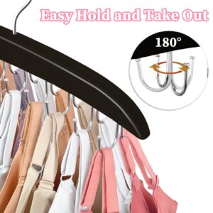 Bra Hanger for Closet, 360° Rotating Bra Organizer Space Saving w/20 Foldable Metal Hooks, Tank Top Hanger Closet Organizers and Storage for Camisoles/Tank Tops/Bras/Belts/Scarves Black