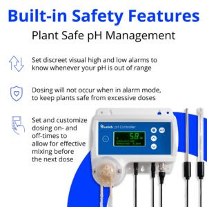 Bluelab pH Controller Wi-Fi 24/7 Reservoir Monitoring for pH with Automated Nutrient Dosing, Edenic Integration, Replaceable Probes Safety Features Optimal for Hydroponics & Indoor Plants