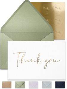 thank you cards with envelopes - thank you notes with envelopes set of 100 - wedding thank you cards with envelopes bulk - baby shower thank you cards with envelopes - blank thank you cards bulk - 4x6